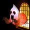 Halloween Inflatable Ghost Broke Out from Window with Built-In Rotating Red Led,Blow up Flying Ghost for Halloween Window Decor,Halloween Outdoor, Yard, Garden, Lawn Party Decoration(3 FT)